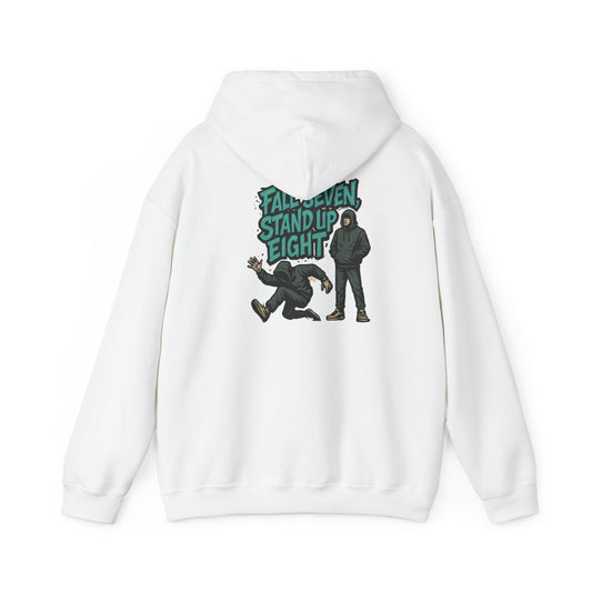 Motivational Quote Hoodie - Fall Seven, Stand Up Eight